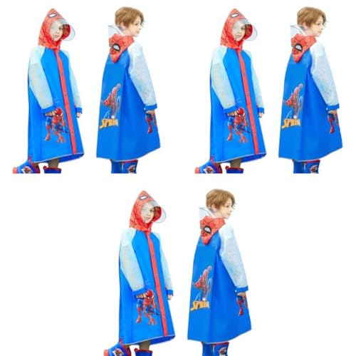 PALAY® Rain Coat for Kids Spider Poncho 6-9 Years Boys Girls with Pockets Wide Brim Hooded Safe School Bag Cover Print Recommended Height 130-140CM XL Size 3PCS PALAY® Rain Coat for Kids Spider Poncho 6-9 Years Boys Girls with Pockets Wide Brim Hooded Safe School Bag Cover Print Recommended Height 130-140CM XL Size 3PCS